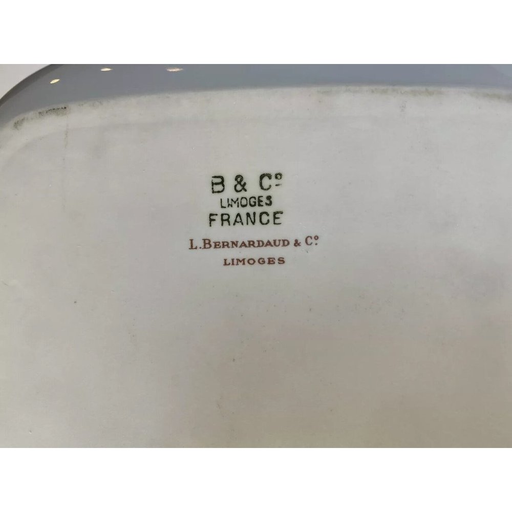 L. Bernardaud Limoges Platter Tray Vintage Porcelain White Pink 6.5" x 15 3/4" - Picture 2 of 10